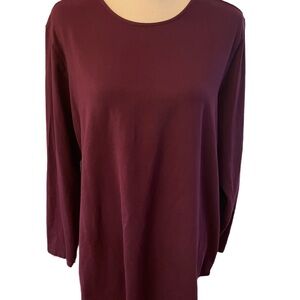 Women's Long Sleeve Crewneck Top - Burgundy
